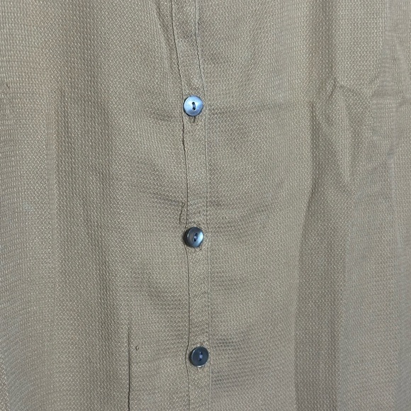 Figi Sport 100% Silk Buttoned Collared Sleeveless Top Brown Size large - Picture 4 of 5